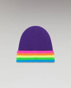 Bonnet à Revers Bandes Multicolore
