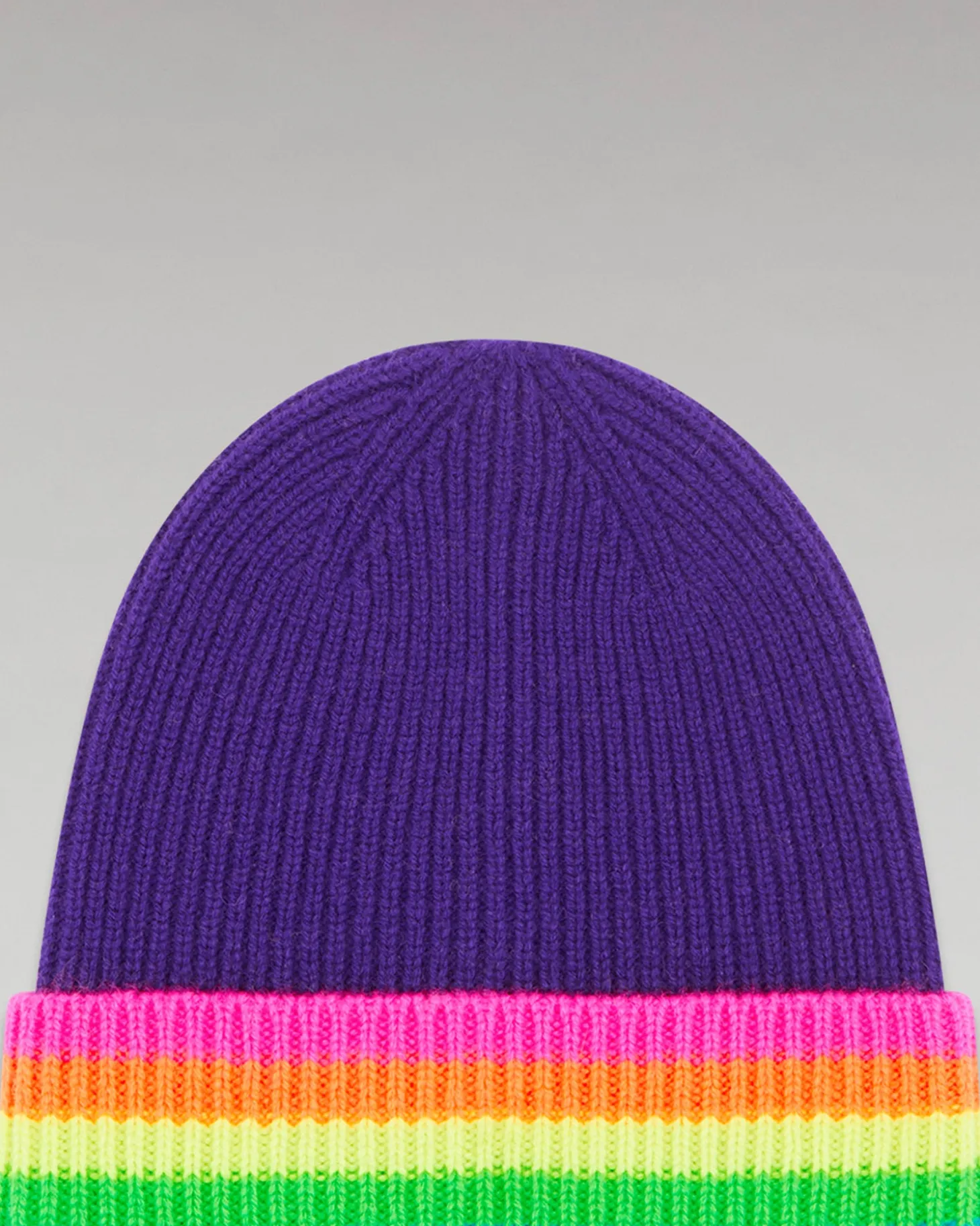 Bonnet à Revers Bandes Multicolore