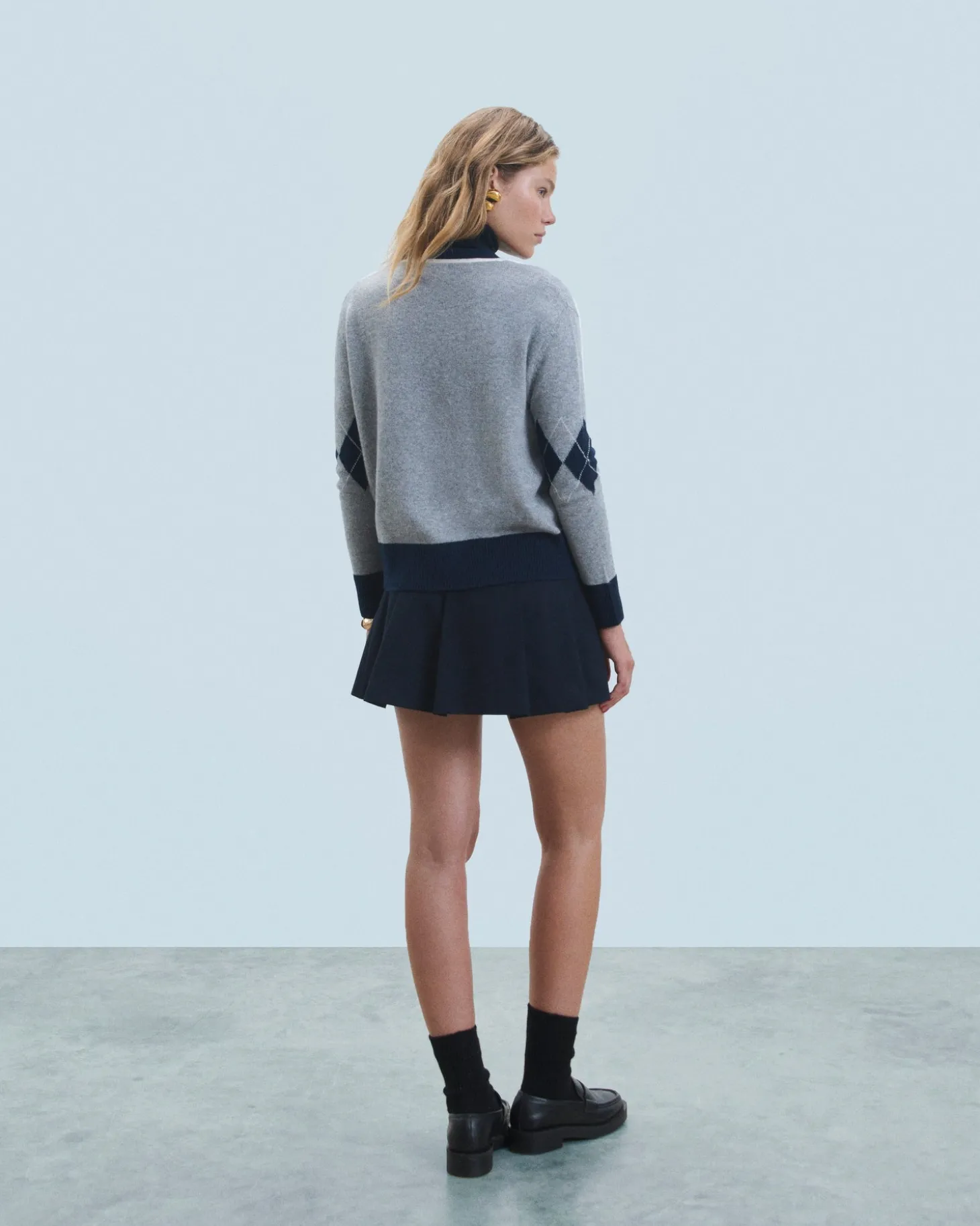 Pull Cardigan À Motif Losange