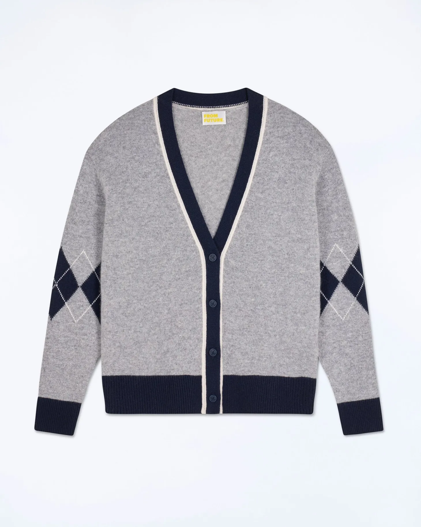 Pull Cardigan À Motif Losange
