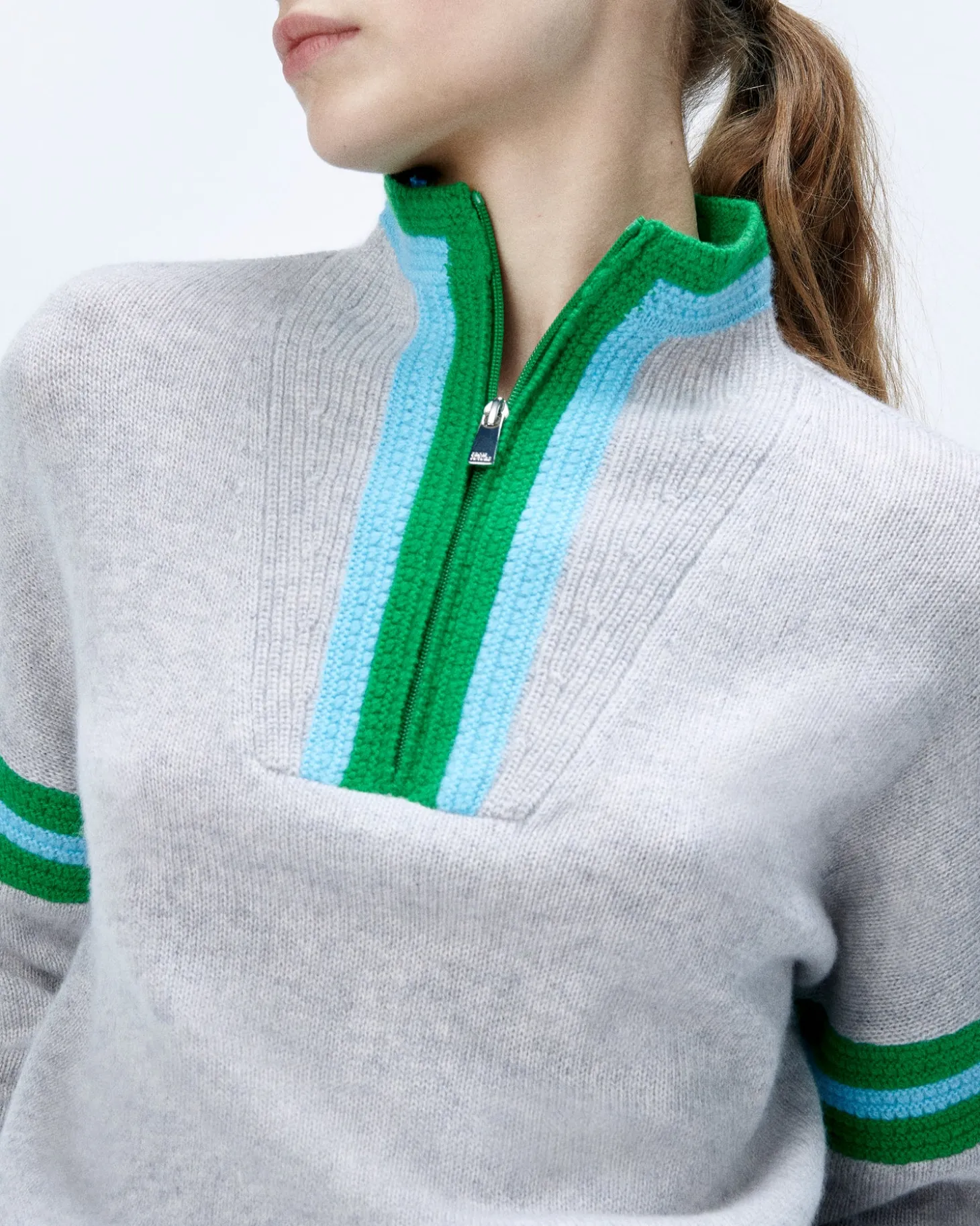 Pull Col Camionneur Bord-Côtes Tricot Ajouré