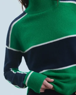 Pull Col Montant Bandes