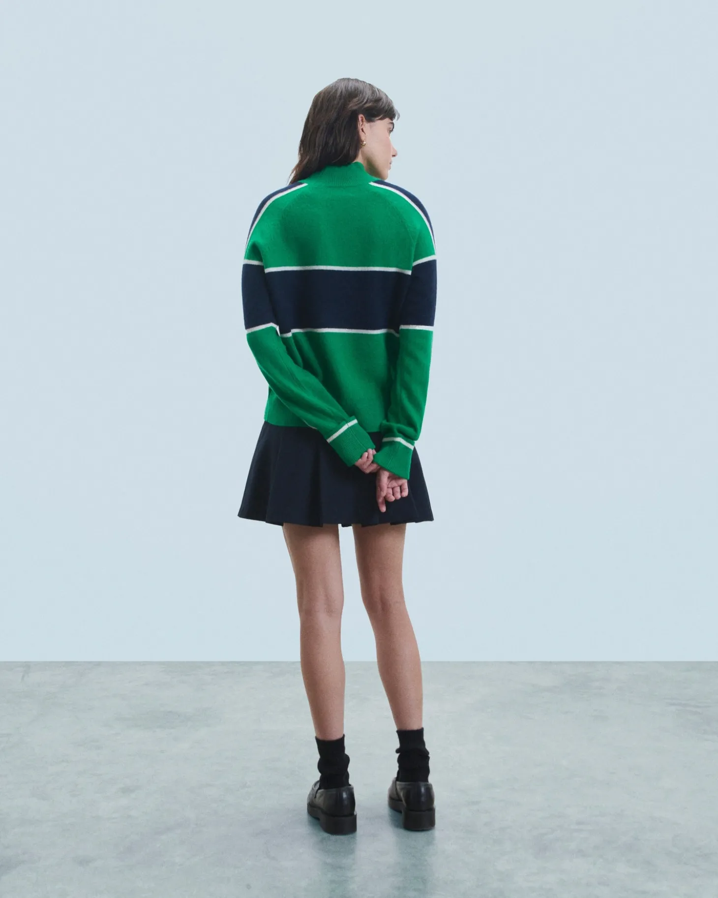 Pull Col Montant Bandes