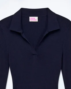 Pull Col Polo à Côtes Bijou