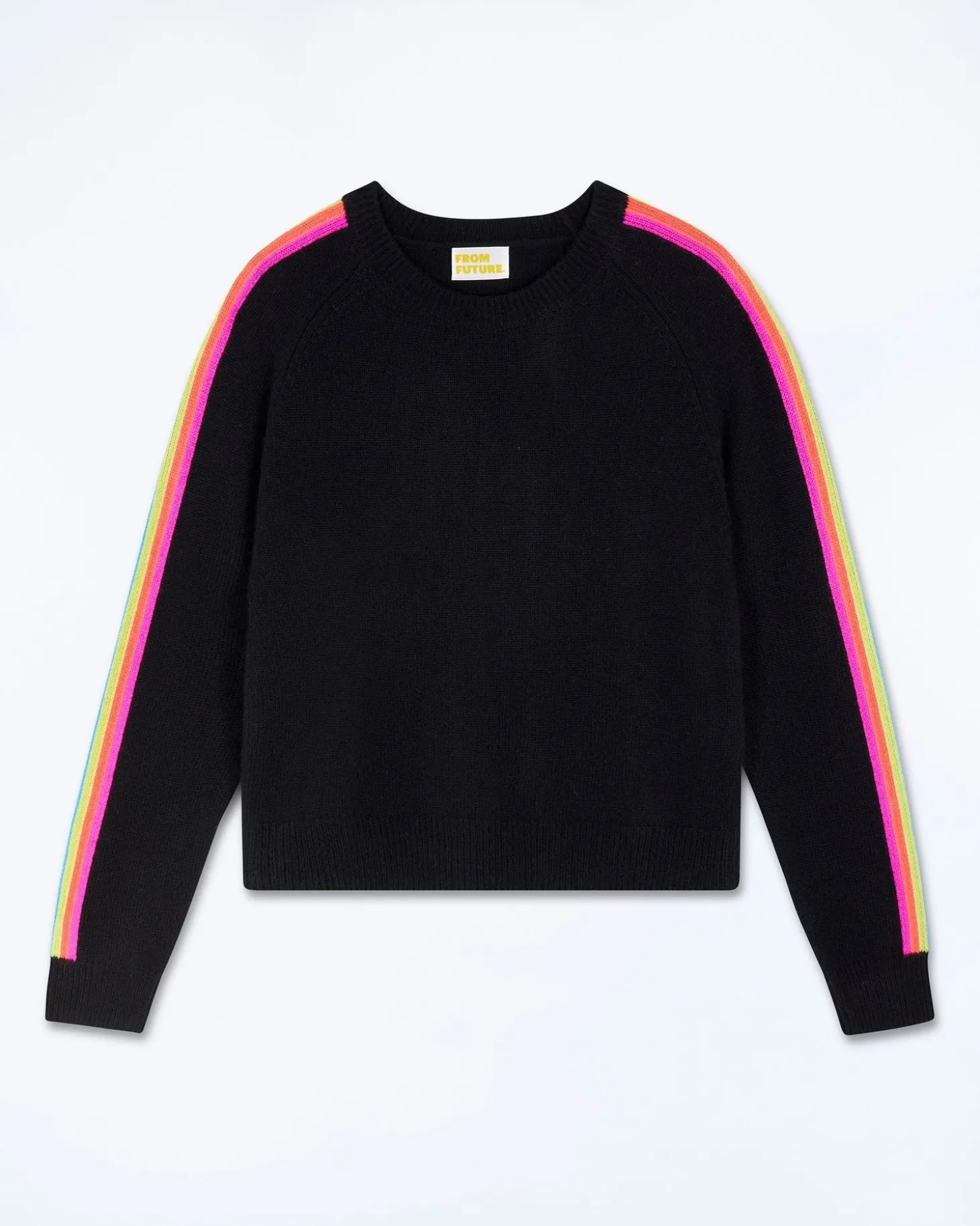 Pull Col Rond Bandes Manches Multicolore