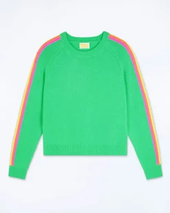 Pull Col Rond Bandes Manches Multico