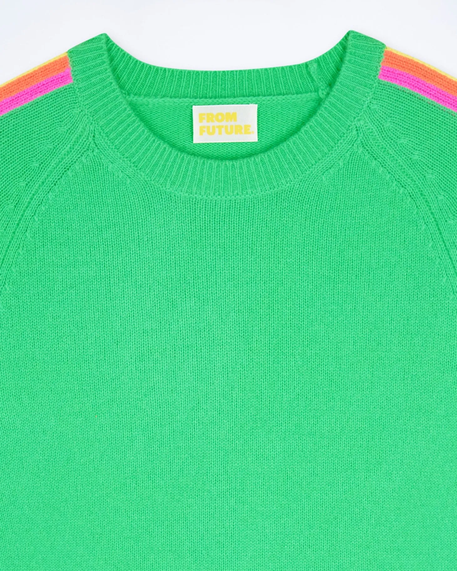 Pull Col Rond Bandes Manches Multico
