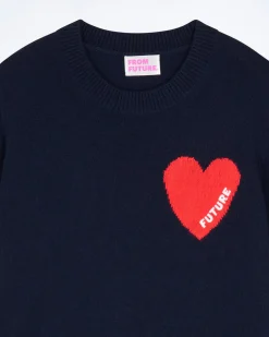 Pull Col Rond Coeur Léger