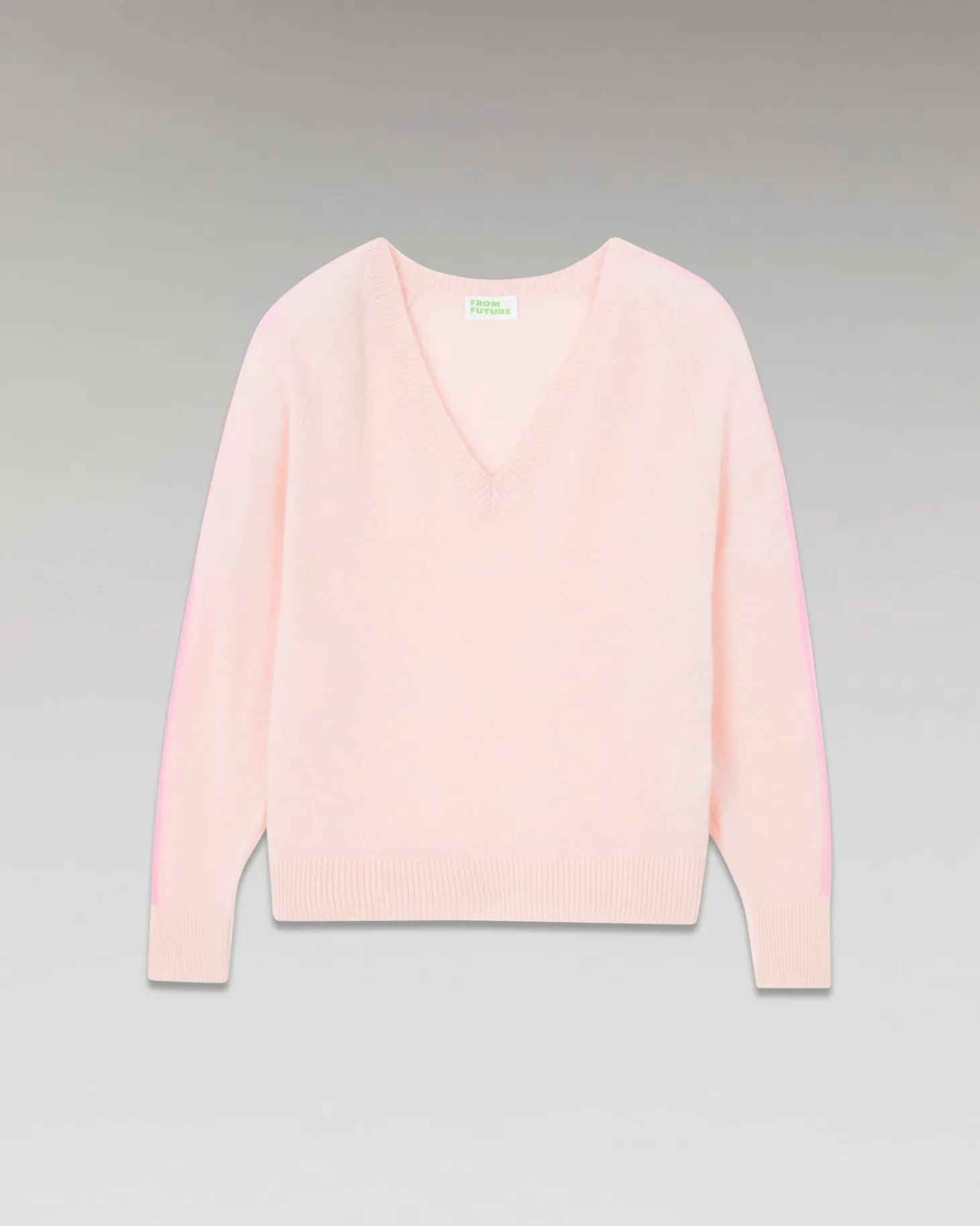 Pull Col V Oversize Bandes Bicolore Léger
