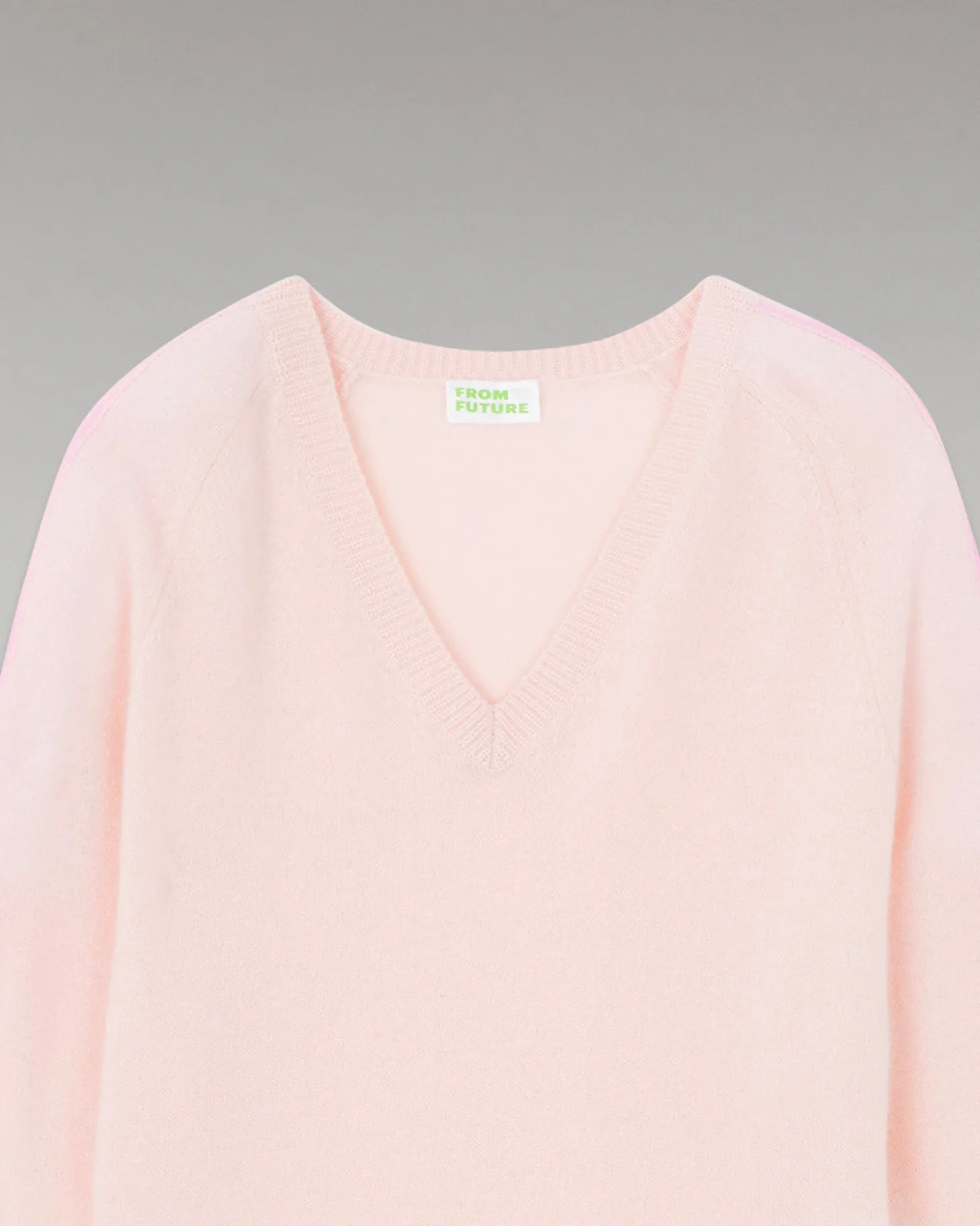 Pull Col V Oversize Bandes Bicolore Léger
