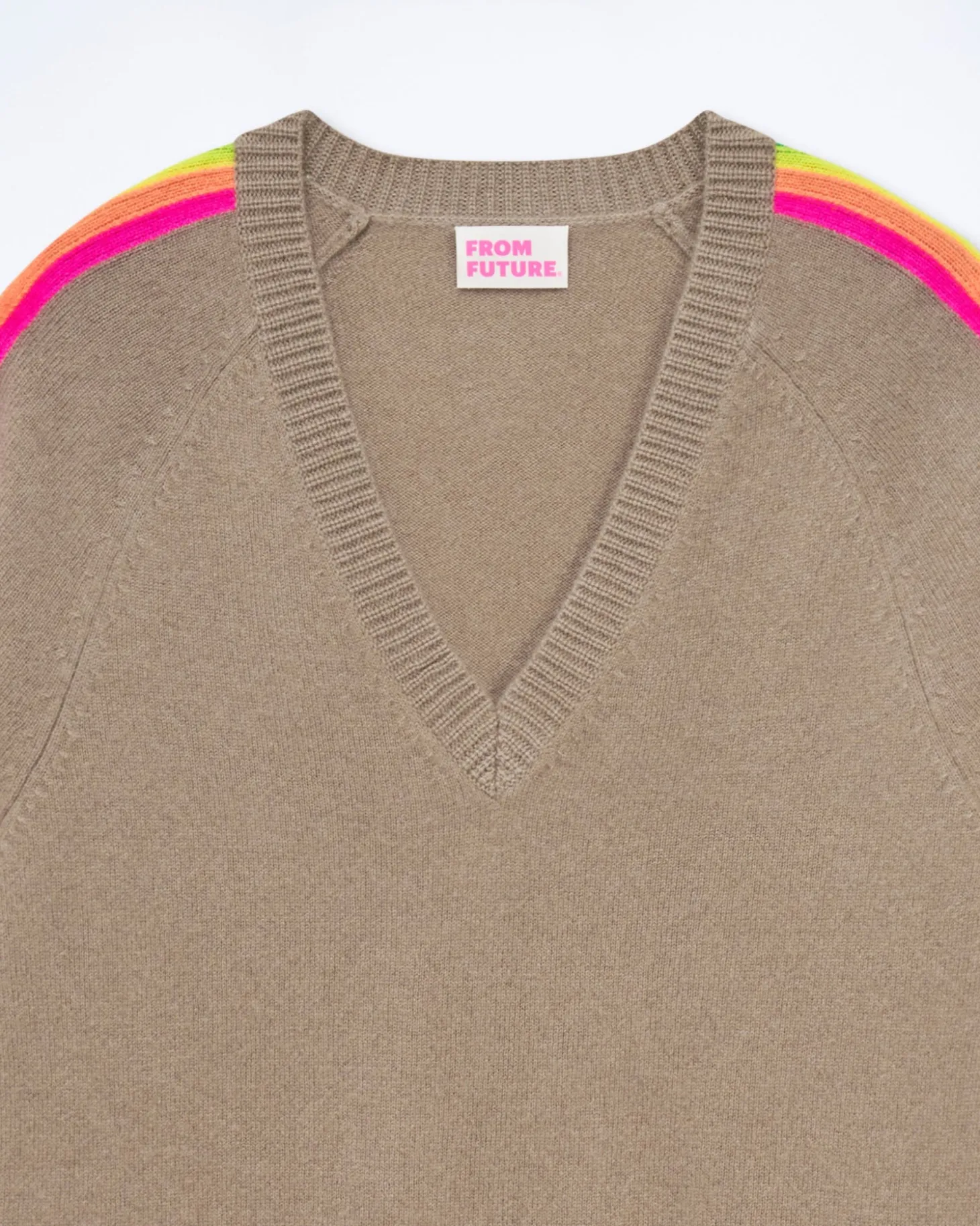 Pull Col V Oversize Bande Manches Multico