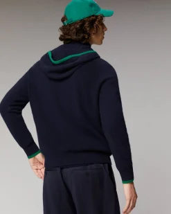 Pull Hoodie Liserets Contrastes Léger