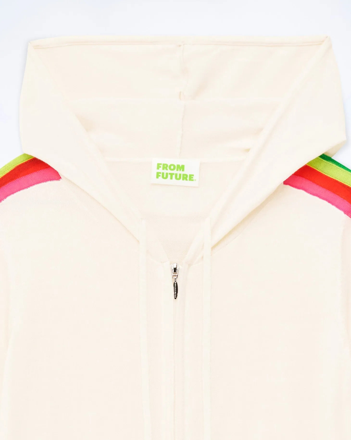 Pull Hoodie Zippé Bande Multicolore