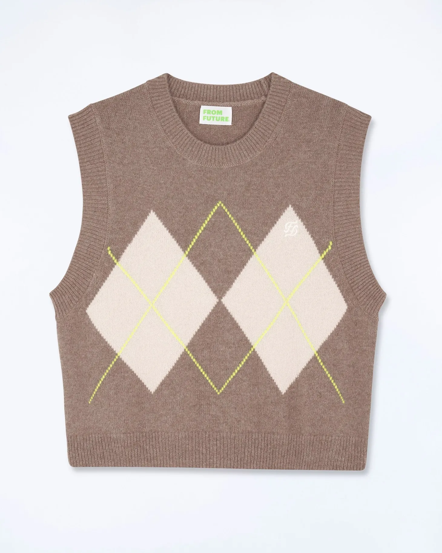 Pull Sans Manche à Motif Losange