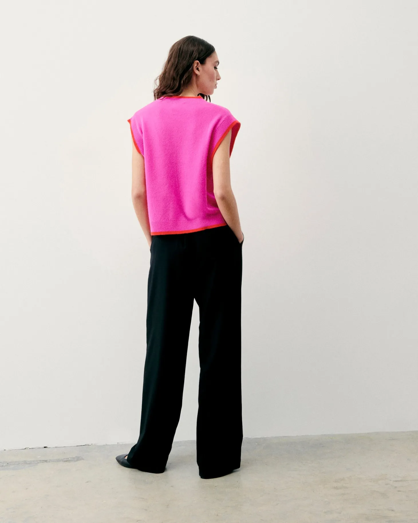 Pull Sans Manche Bicolore
