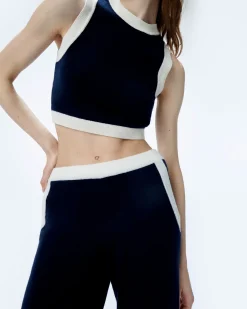 Pull Sans Manche Bicolore