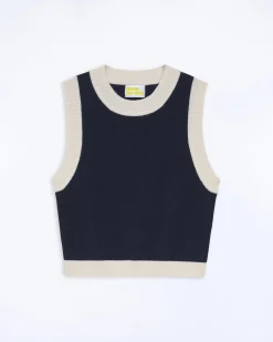 Pull Sans Manche Bicolore