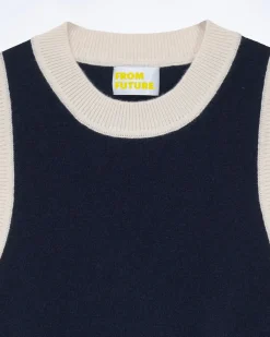 Pull Sans Manche Bicolore