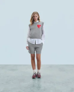 Pull Sans Manche Coeur Léger