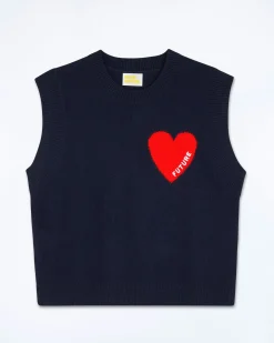 Pull Sans Manche Coeur Léger