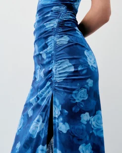 Robe Longue Bretelles Fines Mesh