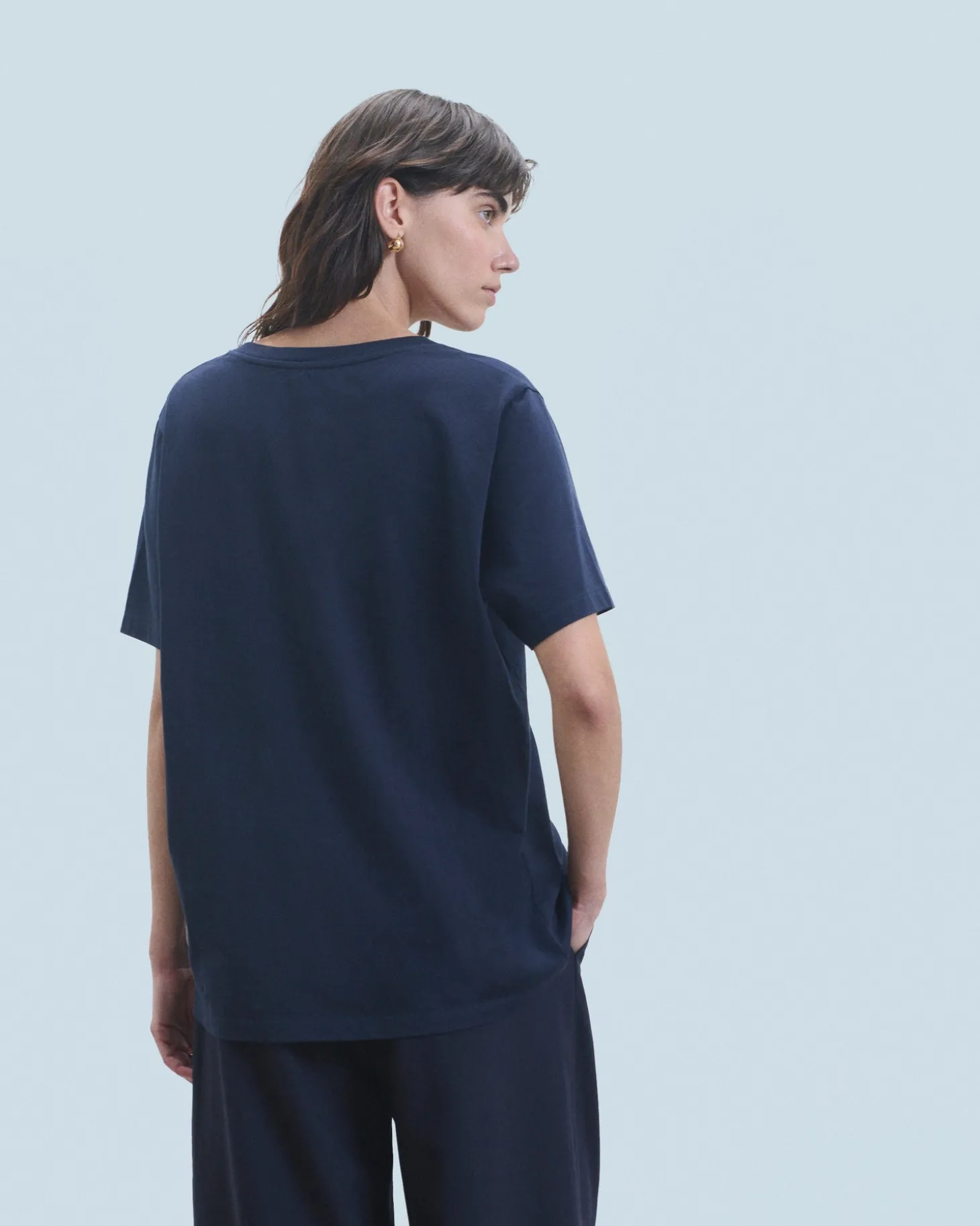 T-shirt Col V Manches Courtes
