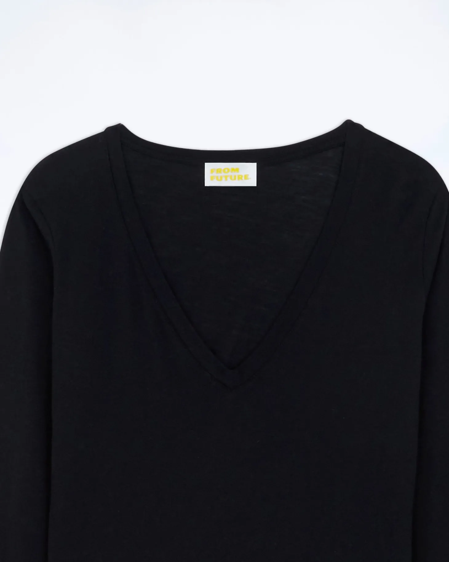 T-shirt Col V Manches Longues